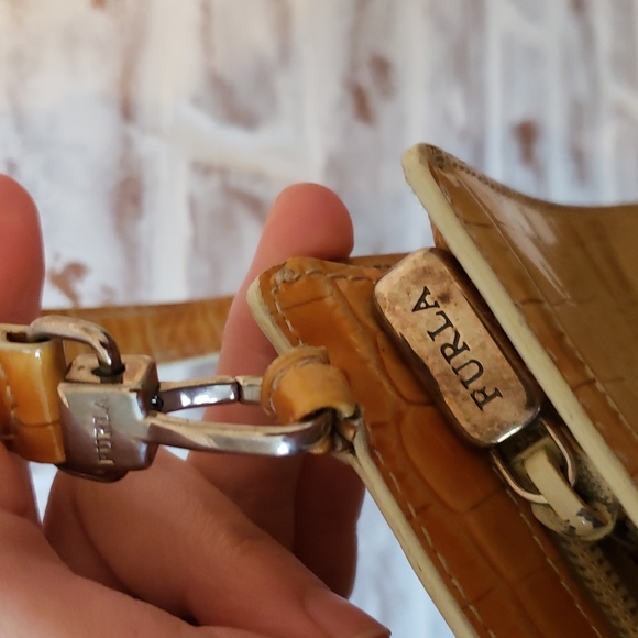 Vintage Furla Yellow Snakeskin Shoulder Bag - Picture 2 of 9